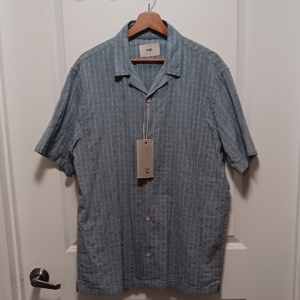 NWT Folk Harris Short Sleeve Linen Shirt